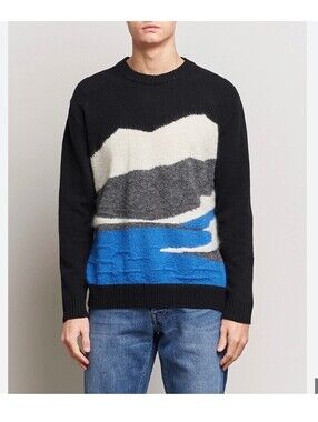 NN07 No Nationality Jason 6607 Brushed Recycled Wool-Blend Sweater Color Block S